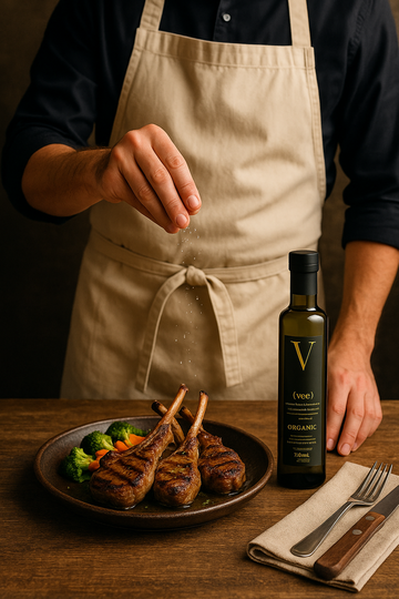 Grilled Lamb Chops with Olive Oil Drizzle