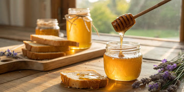 Jars of authentic Greek honey that you can buy in the US.